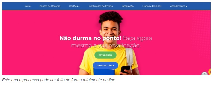 Estudantes devem revalidar o cartão Via Feira até 31 de março