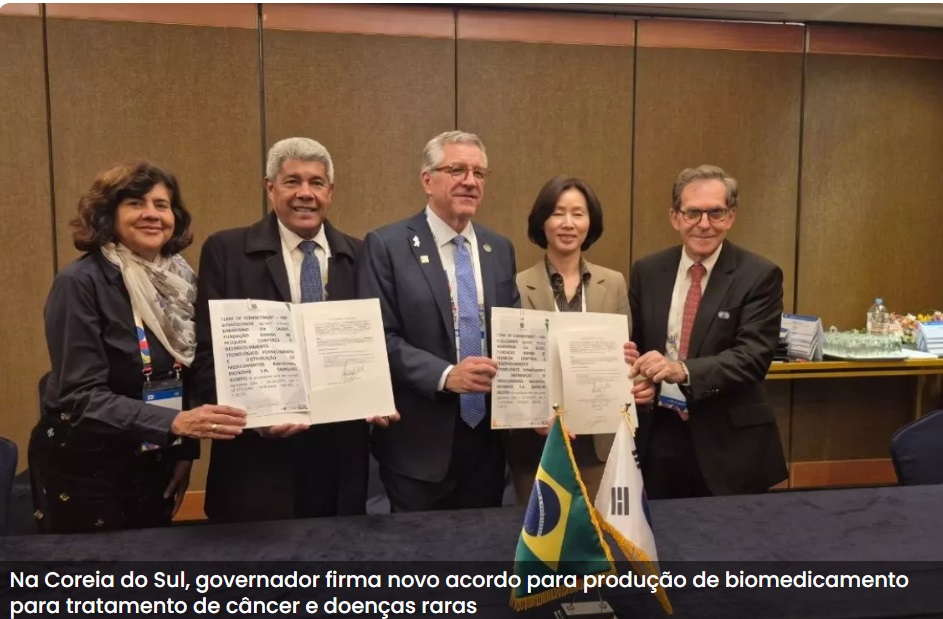 Na Coreia do Sul, governador firma novo acordo para produção de biomedicamento para tratamento de câncer e doenças raras